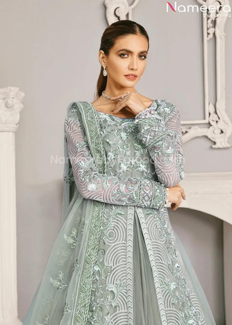 Pakistani Lehenga Dress with Open Shirt Online #BP183