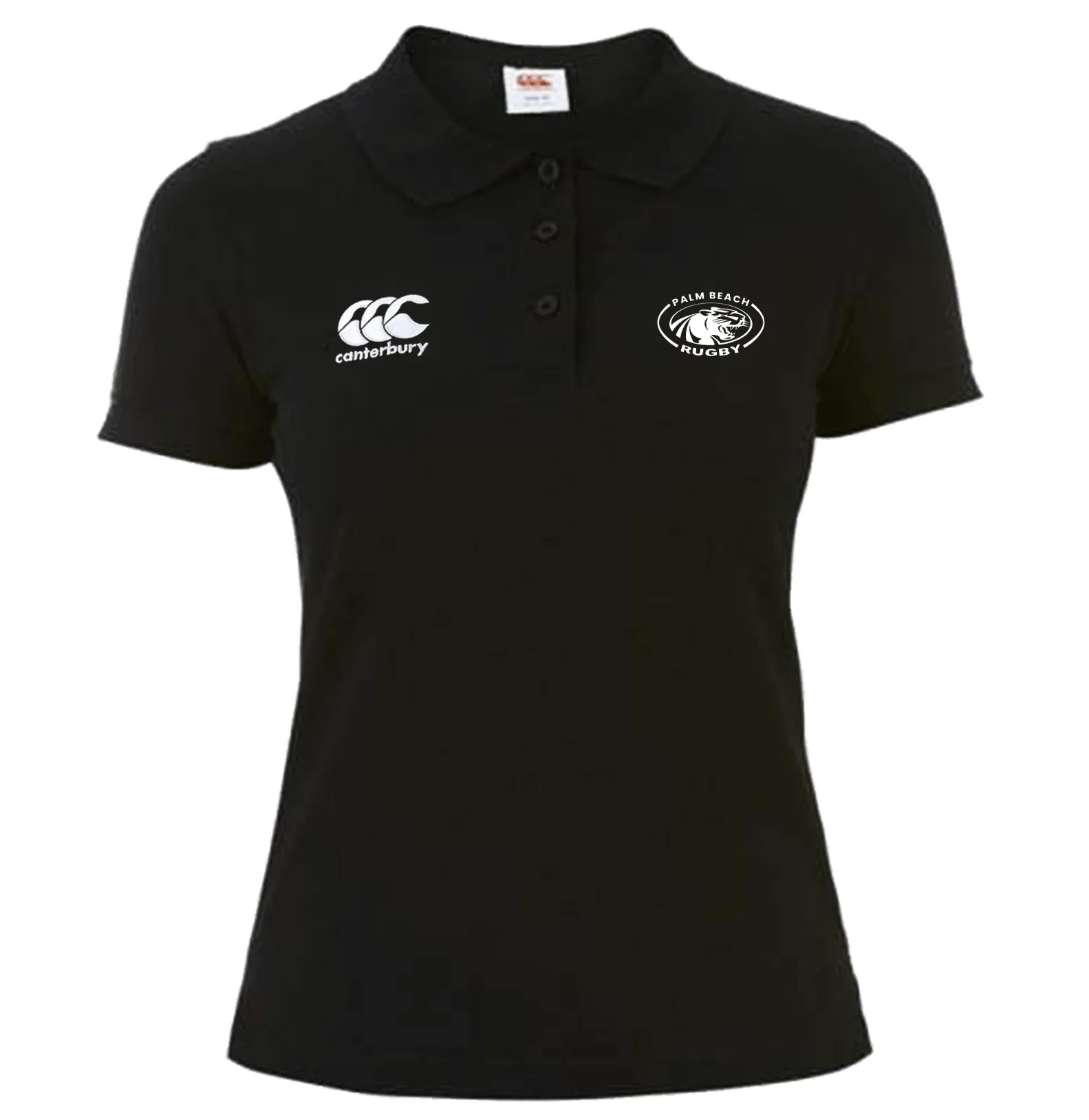 Palm Beach Panthers Rugby Canterbury Women's Black Waimak Rugby Polo
