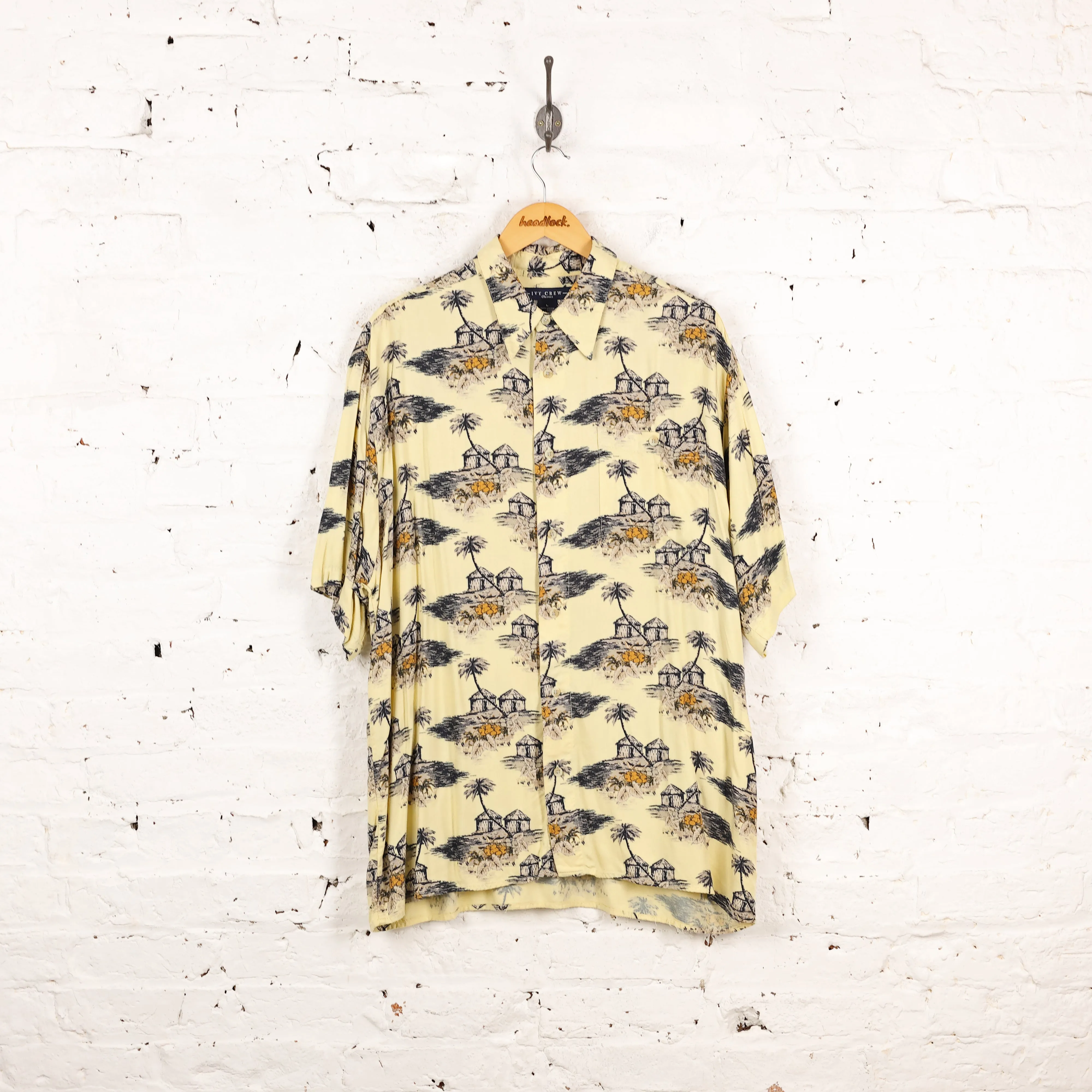 Palm Trees Hawaiian Shirt - Yellow - L