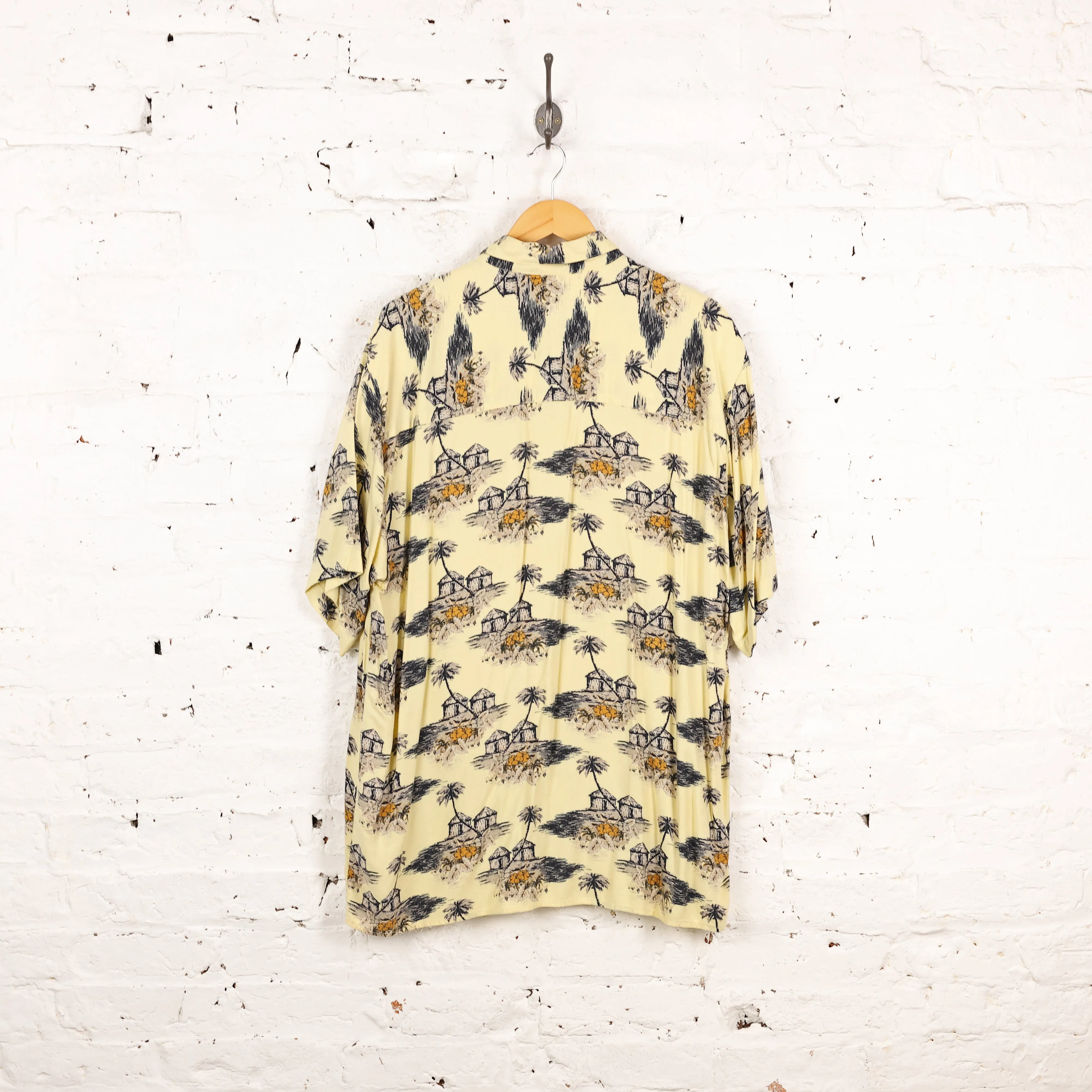 Palm Trees Hawaiian Shirt - Yellow - L