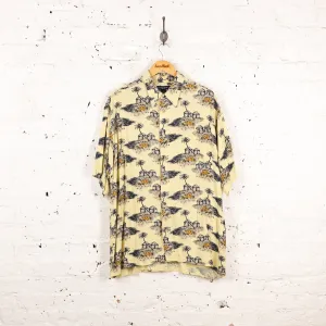 Palm Trees Hawaiian Shirt - Yellow - L