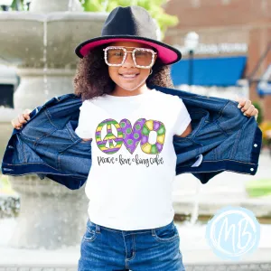 Peace Love Kingcake Toddler & Youth Tee