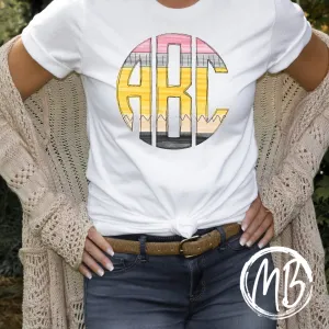 Pencil Monogram Adult Tee