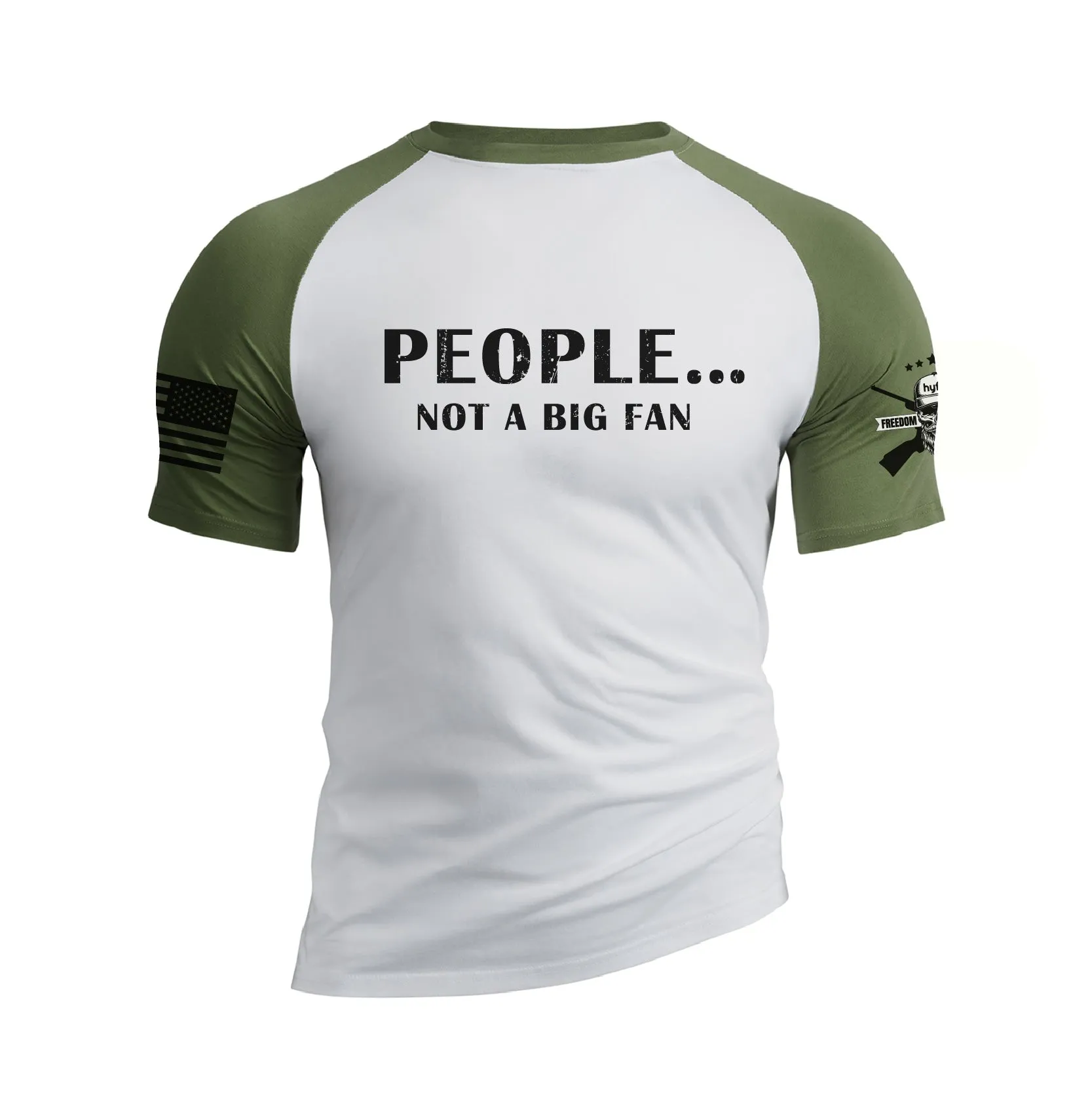 PEOPLE NOT A BIG FAN RAGLAN GRAPHIC TEE