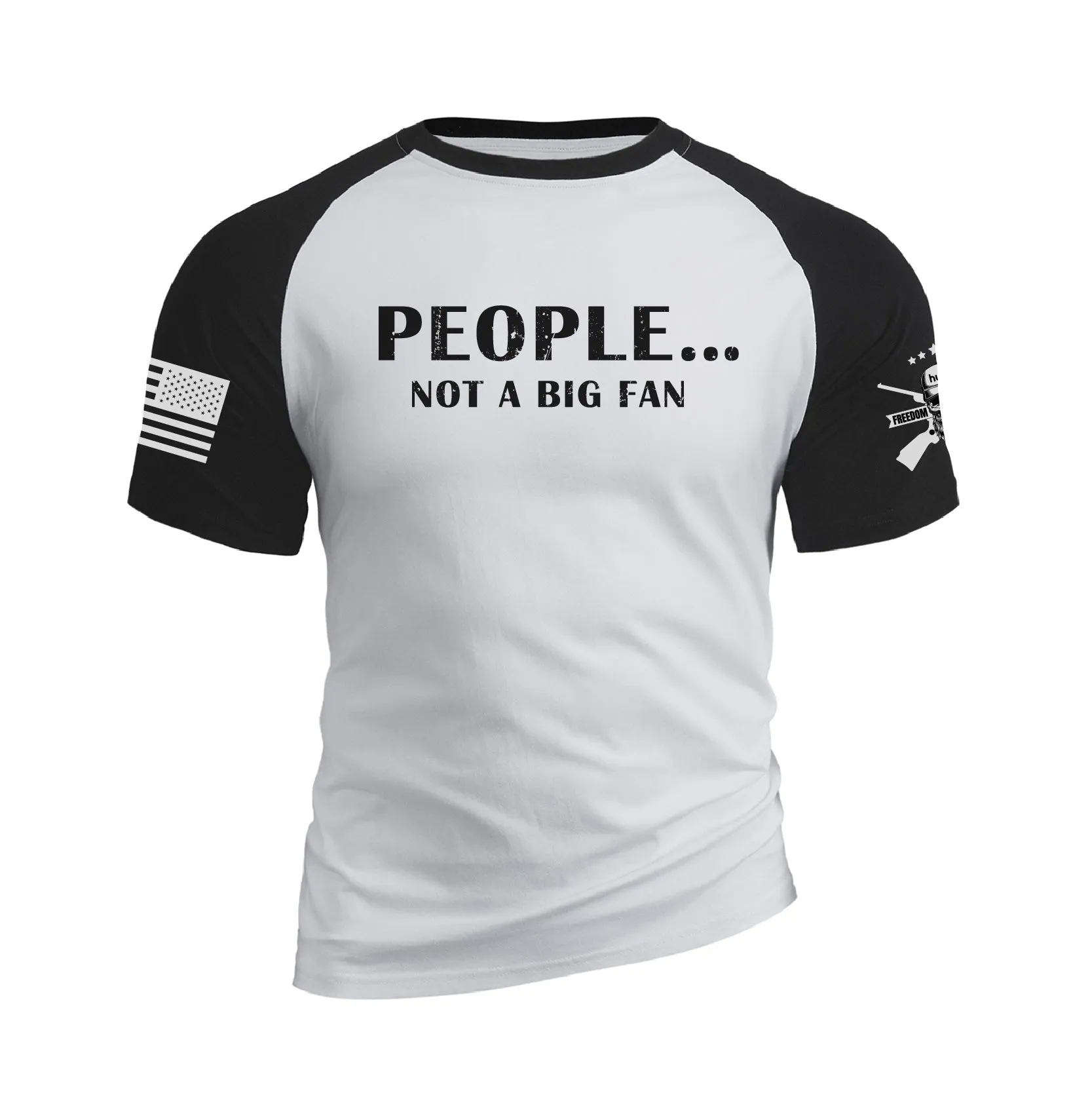 PEOPLE NOT A BIG FAN RAGLAN GRAPHIC TEE
