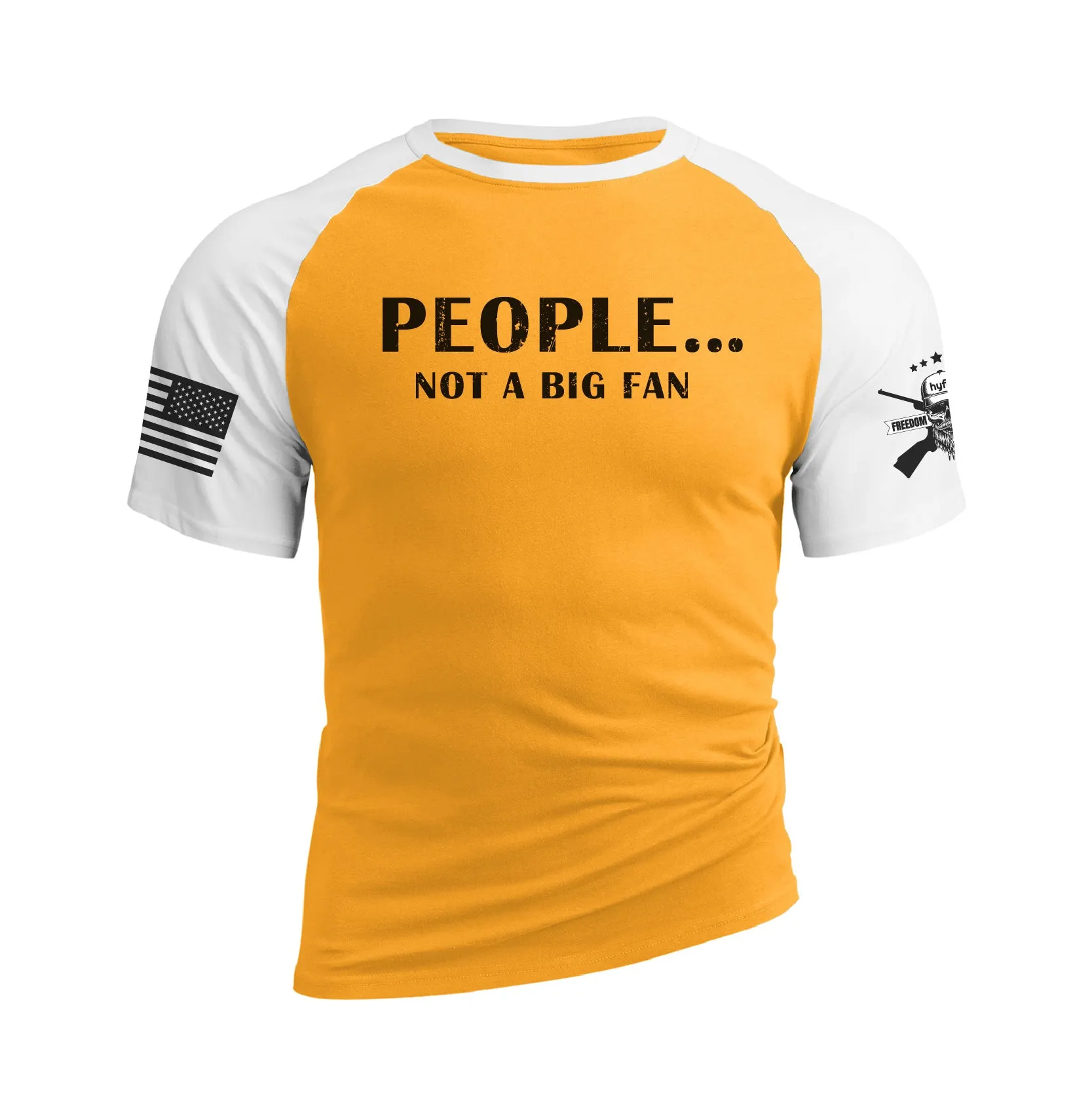 PEOPLE NOT A BIG FAN RAGLAN GRAPHIC TEE