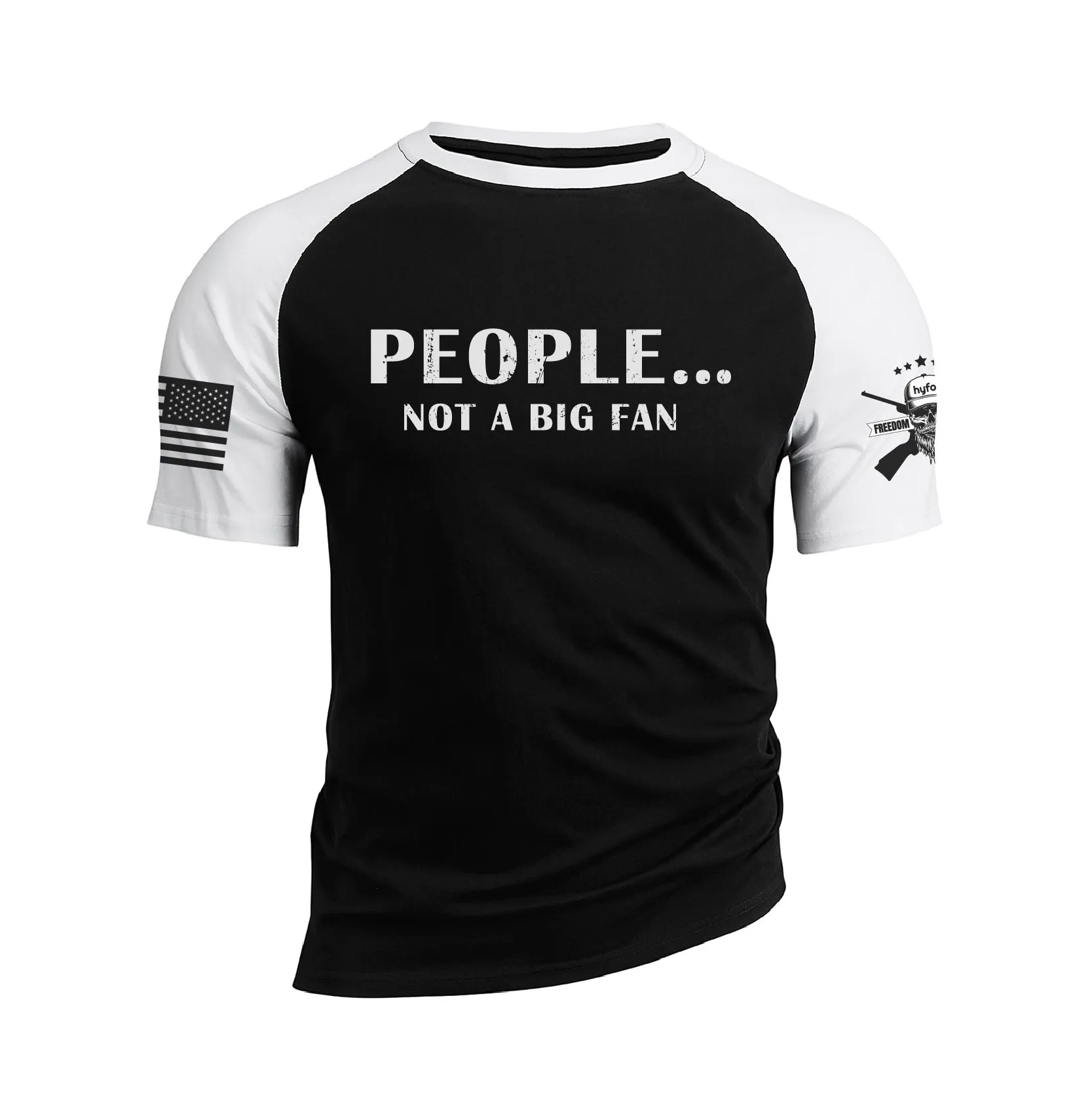 PEOPLE NOT A BIG FAN RAGLAN GRAPHIC TEE