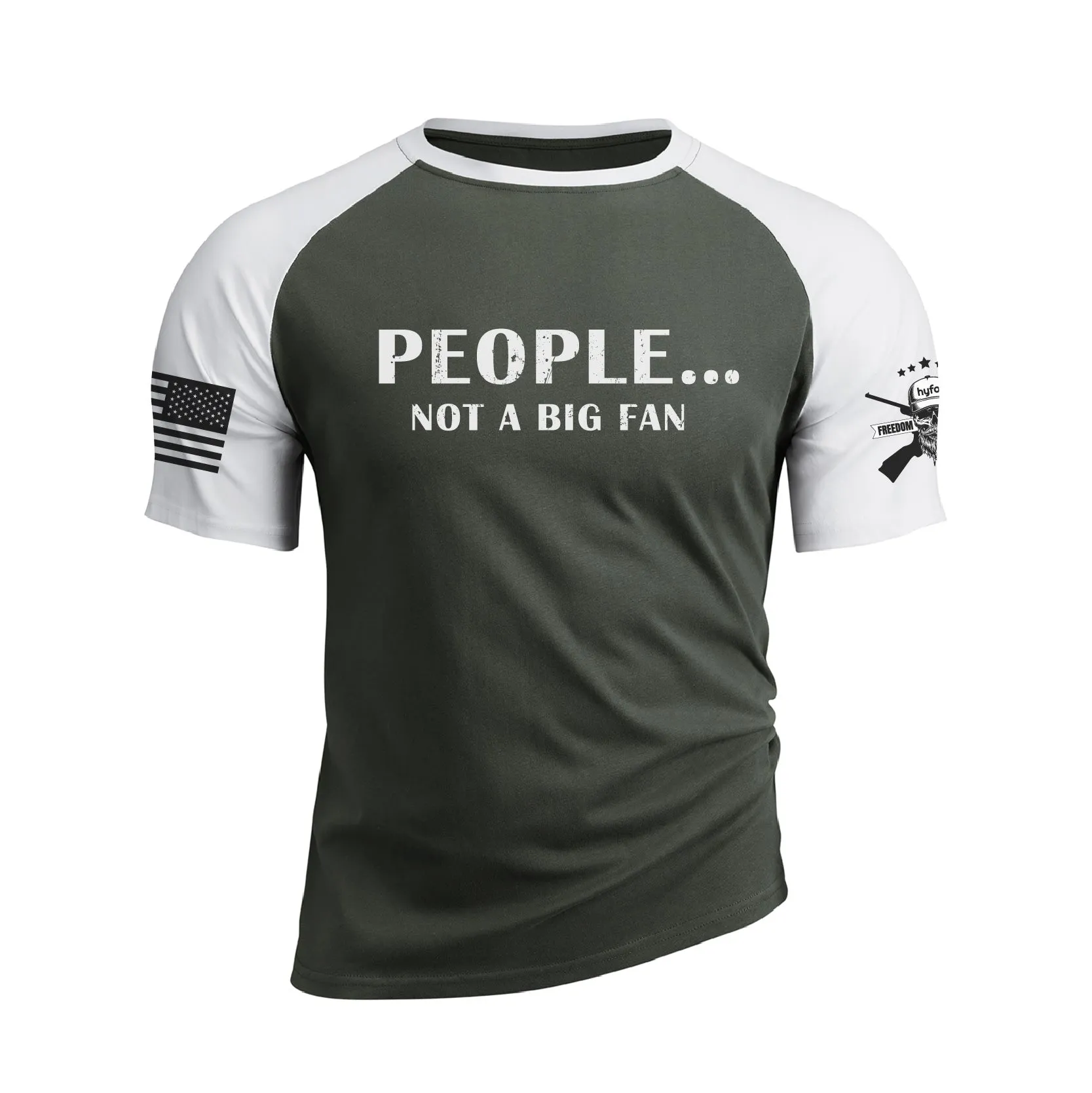 PEOPLE NOT A BIG FAN RAGLAN GRAPHIC TEE