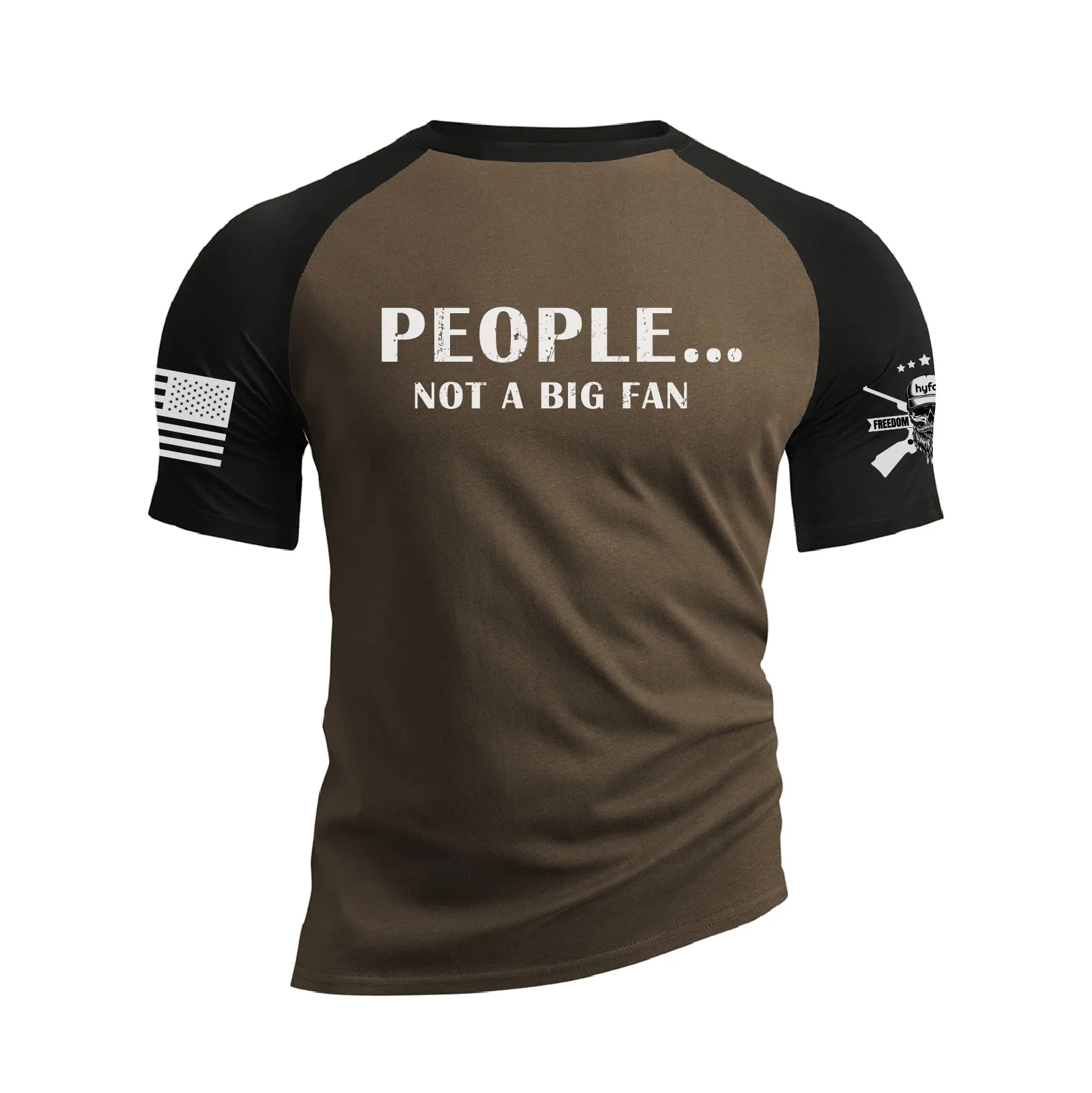 PEOPLE NOT A BIG FAN RAGLAN GRAPHIC TEE