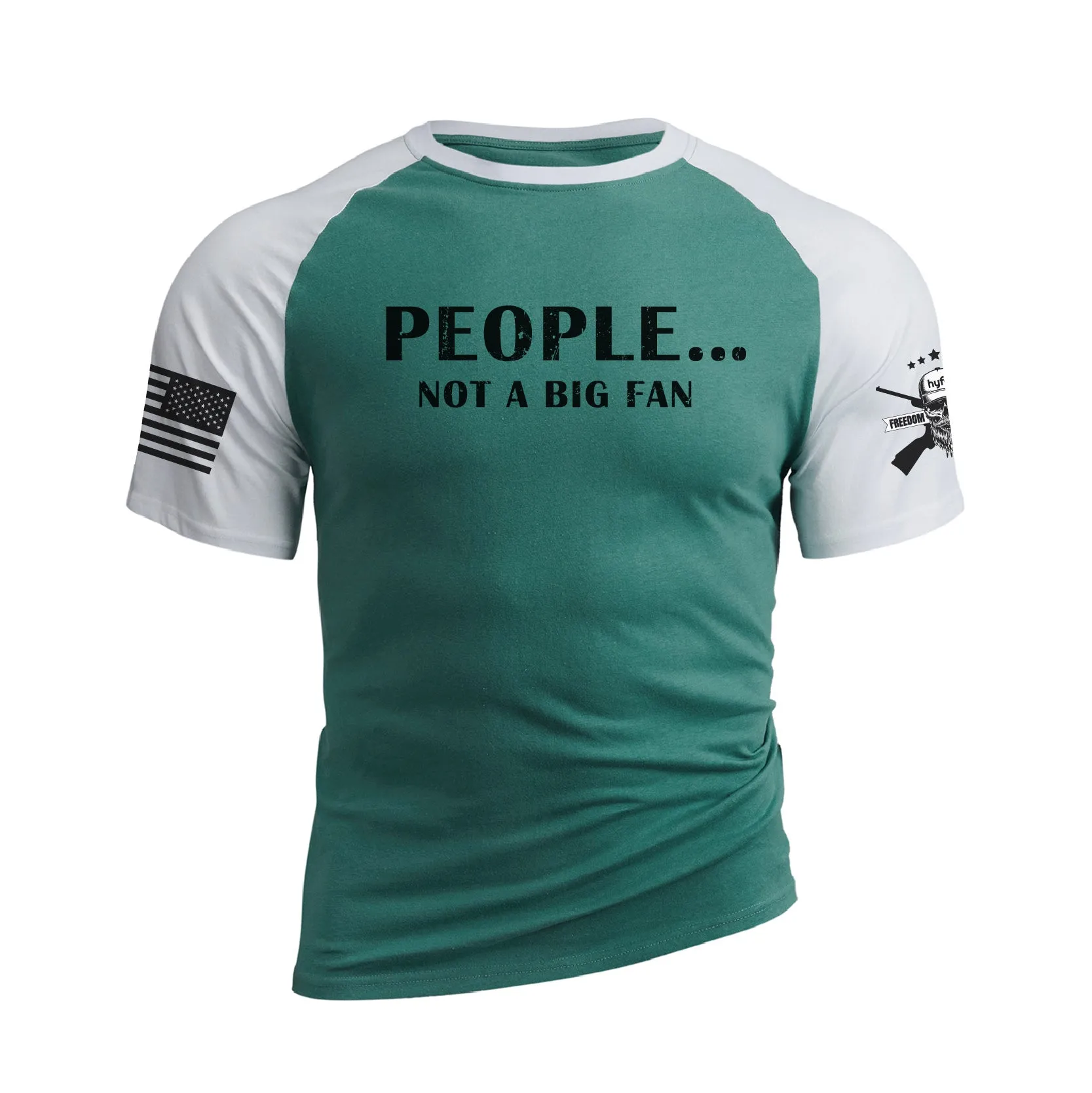 PEOPLE NOT A BIG FAN RAGLAN GRAPHIC TEE