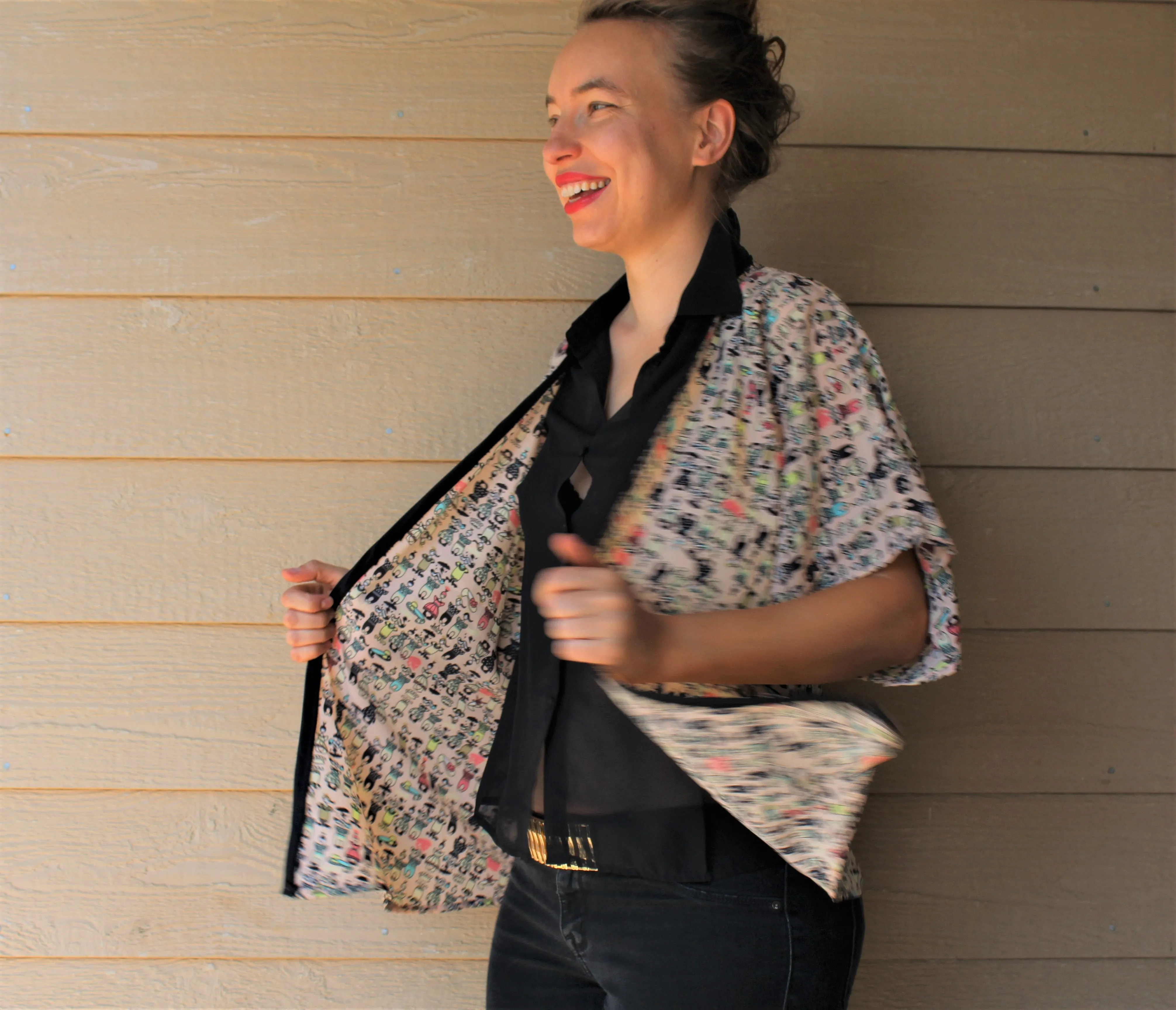 People Print Open Shirt