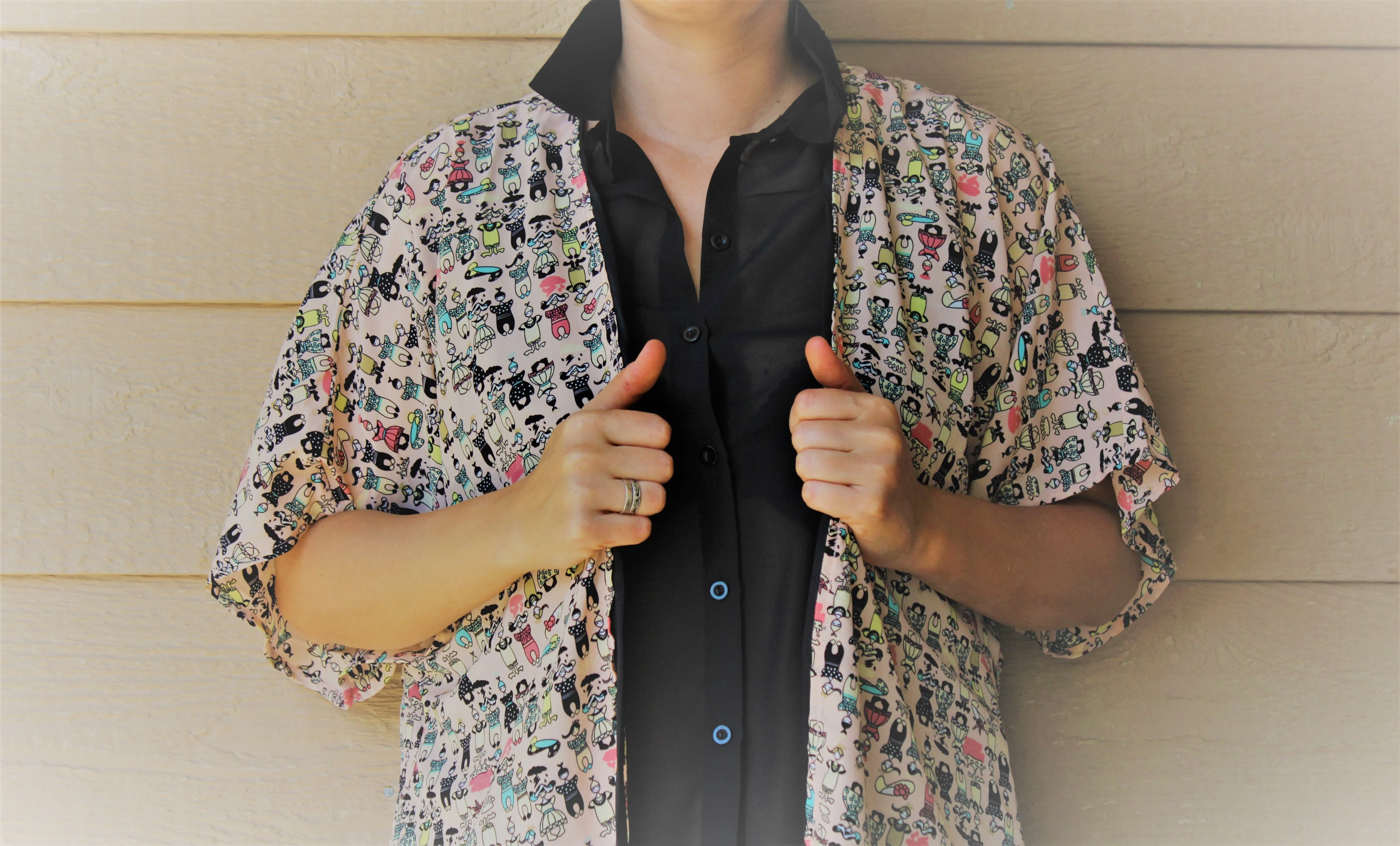 People Print Open Shirt