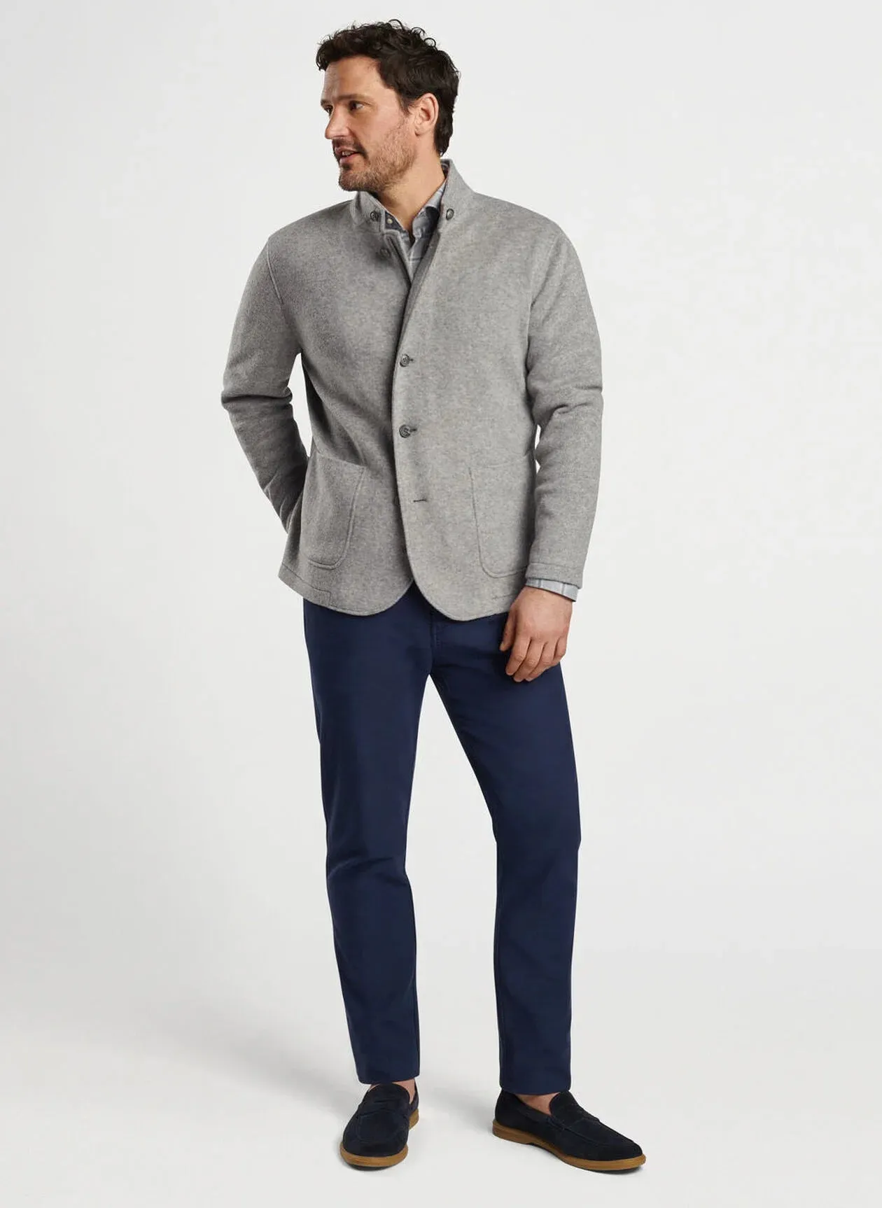 Peter Millar Crown Flex Fleece Zip Blazer