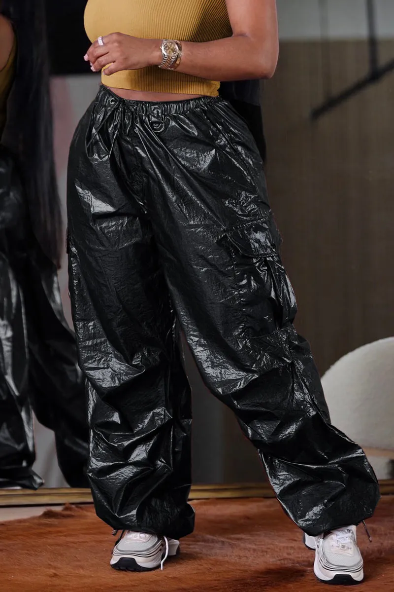 PG0181 Metallic Cargo Long Pants