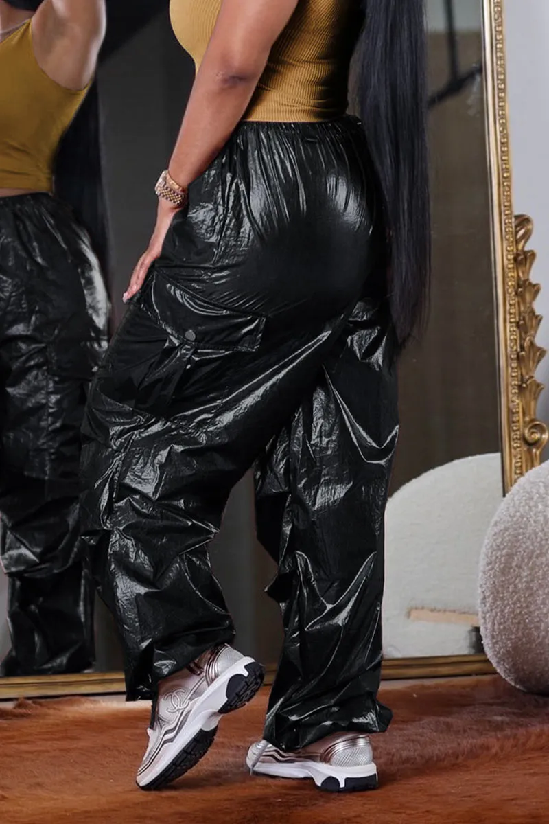 PG0181 Metallic Cargo Long Pants