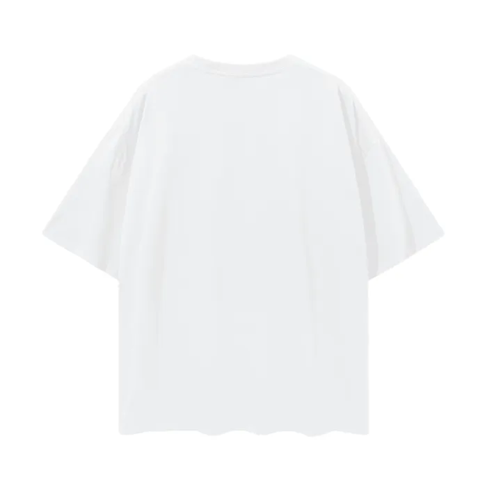 Pájaro Pink Smiley Streetwear Fashion Intersectional Gay Pride on front of White Oversize Deep Drop Shoulder Tee - 190 GSM