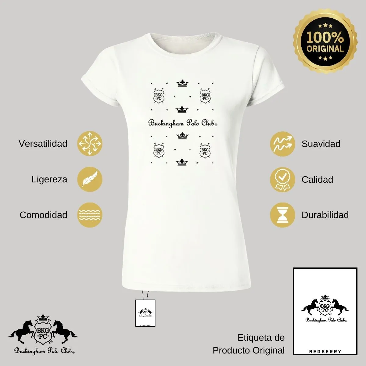 Playera Mujer Buckingham Polo Club Coronas