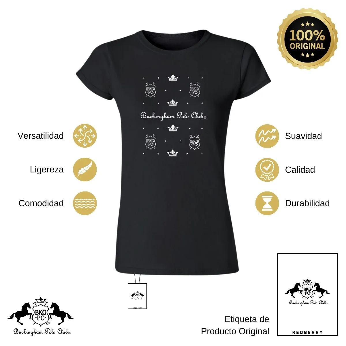 Playera Mujer Buckingham Polo Club Coronas