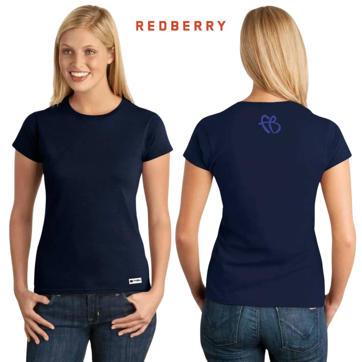 Playera Mujer Fubu Logo Azul Reverso