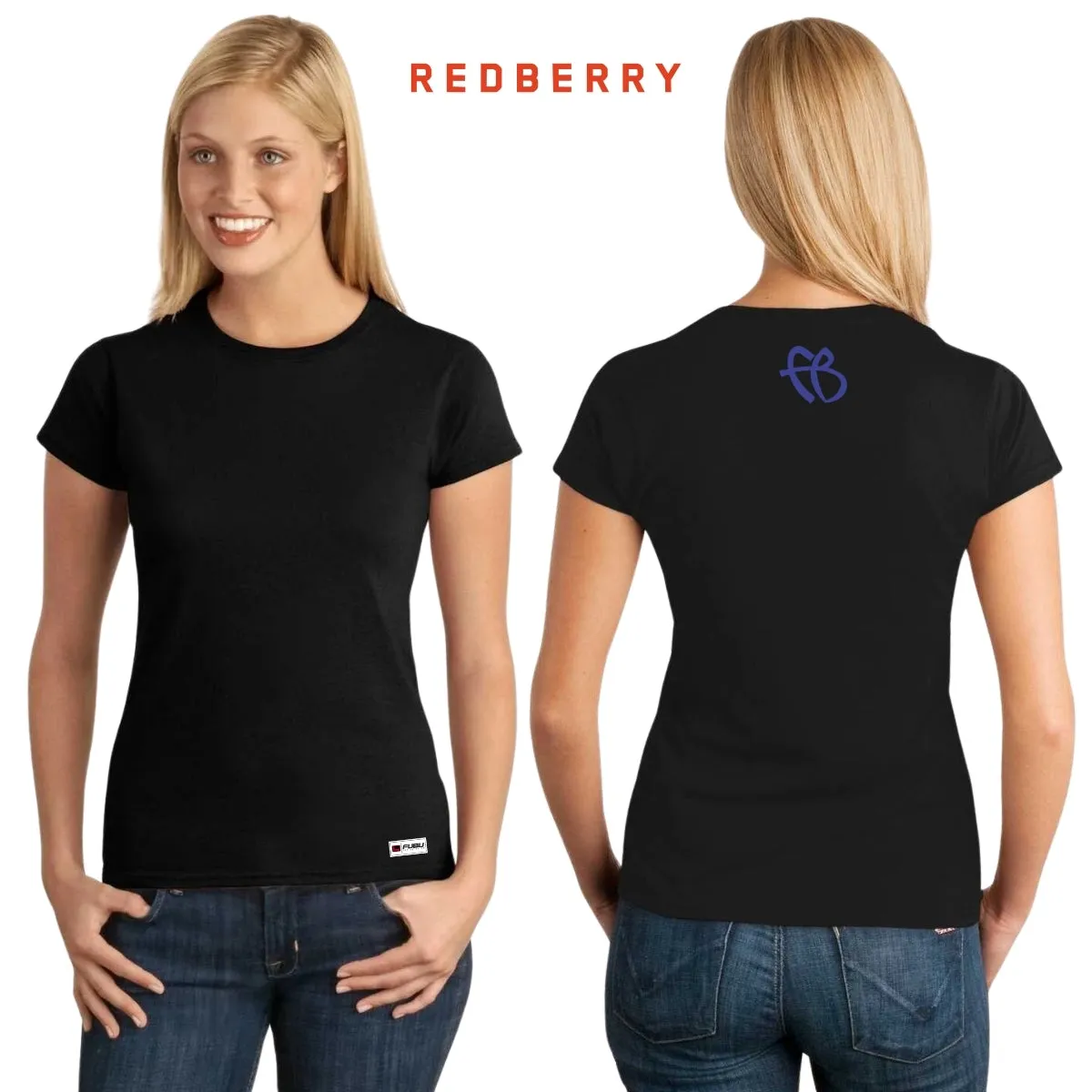 Playera Mujer Fubu Logo Azul Reverso