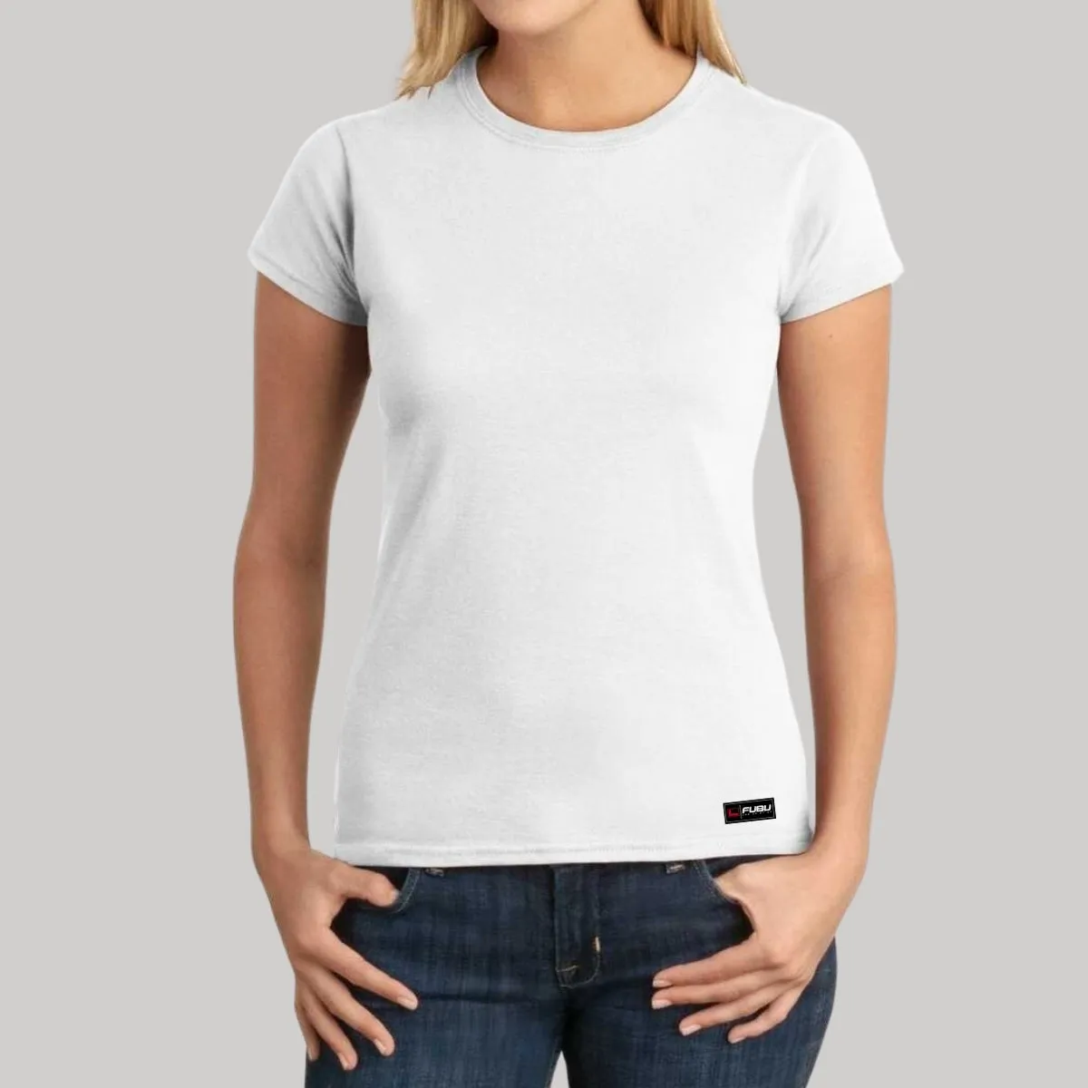 Playera Mujer Fubu Logo Azul Reverso