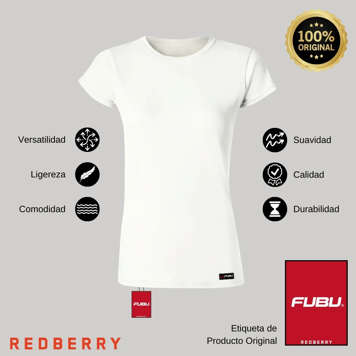 Playera Mujer Fubu Logo Azul Reverso