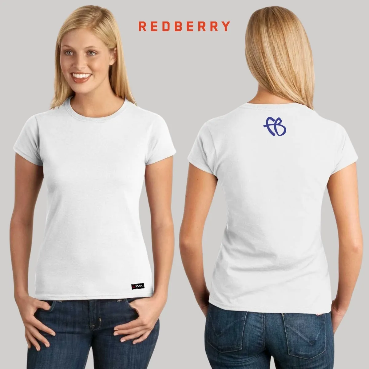 Playera Mujer Fubu Logo Azul Reverso