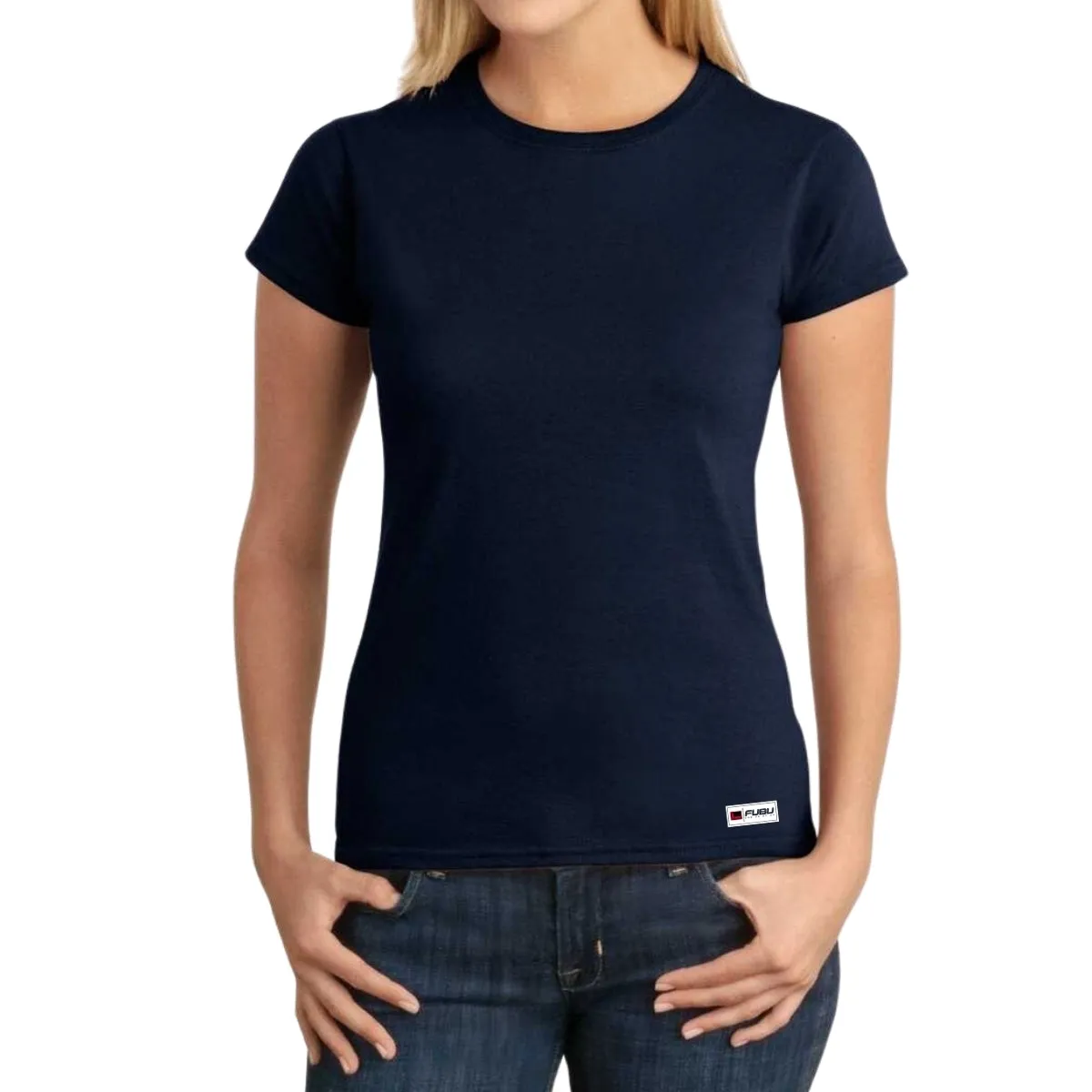 Playera Mujer Fubu Logo Azul Reverso