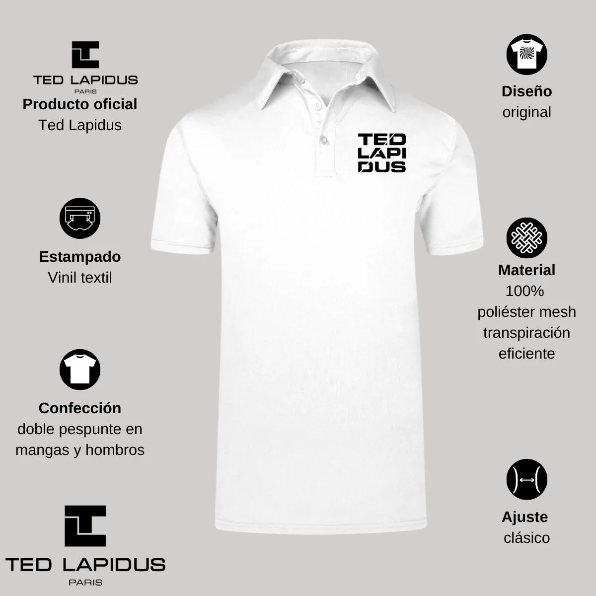 Playera Tipo Polo Hombre Ted Lapidus Paris M.