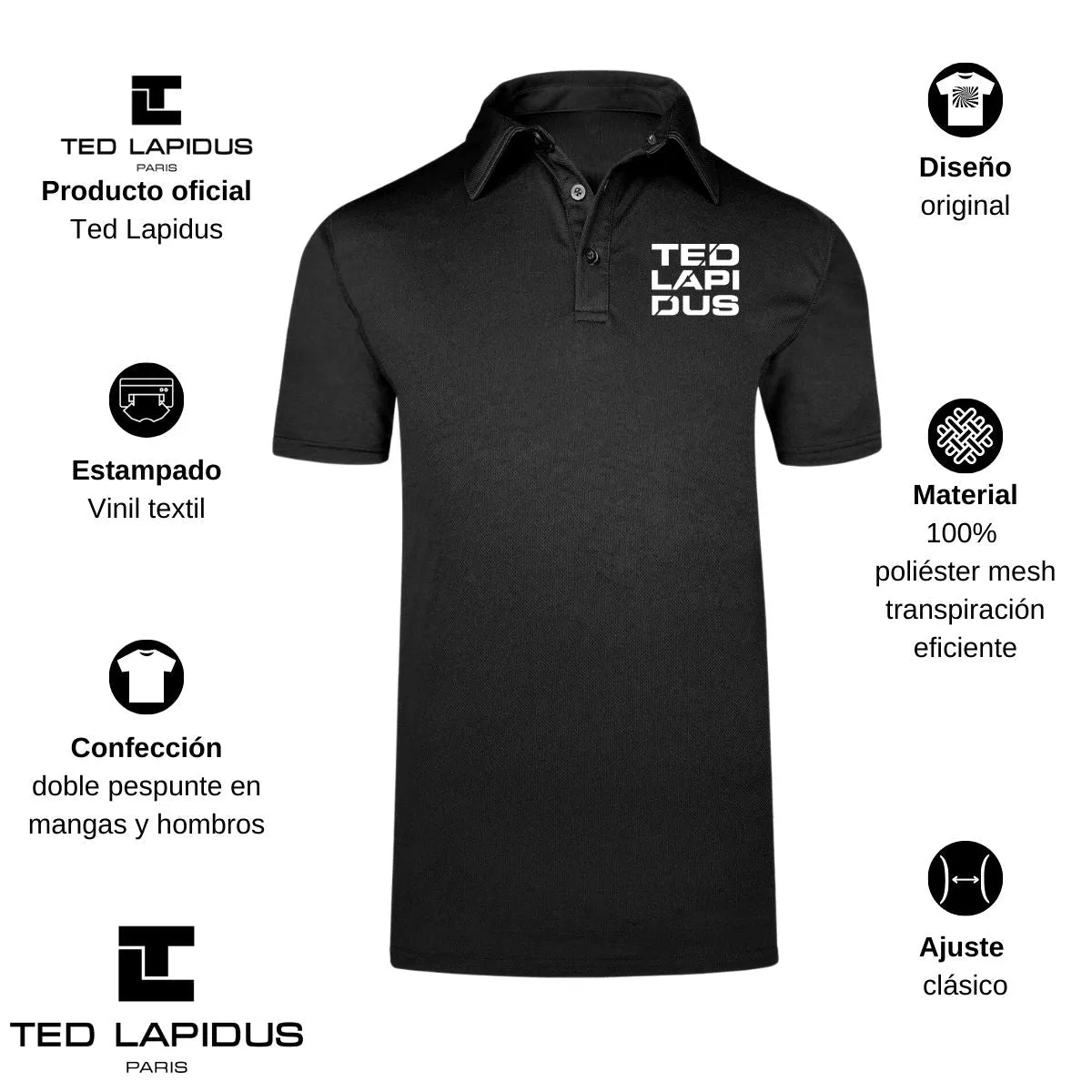 Playera Tipo Polo Hombre Ted Lapidus Paris M.