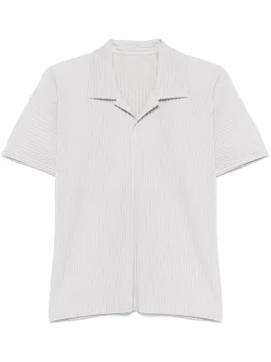 Pleated polo shirt