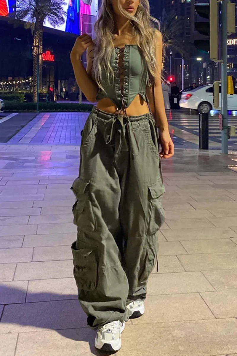 PM0244 Baggy Cargo Long Pants