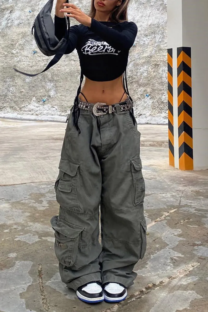PM0244 Baggy Cargo Long Pants