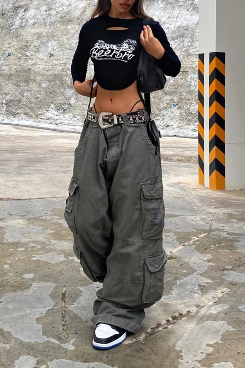 PM0244 Baggy Cargo Long Pants
