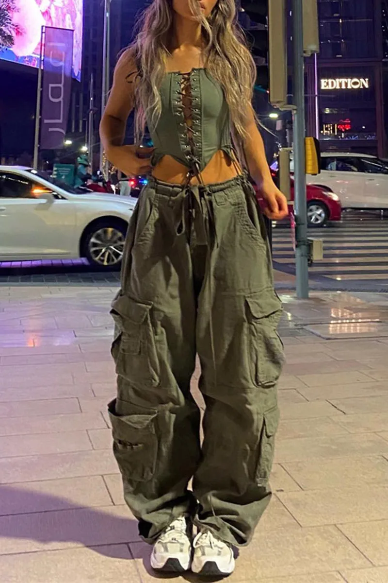 PM0244 Baggy Cargo Long Pants