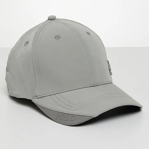 Polo Men's 6 Panel Metal Pony Fitted Peak Light Grey