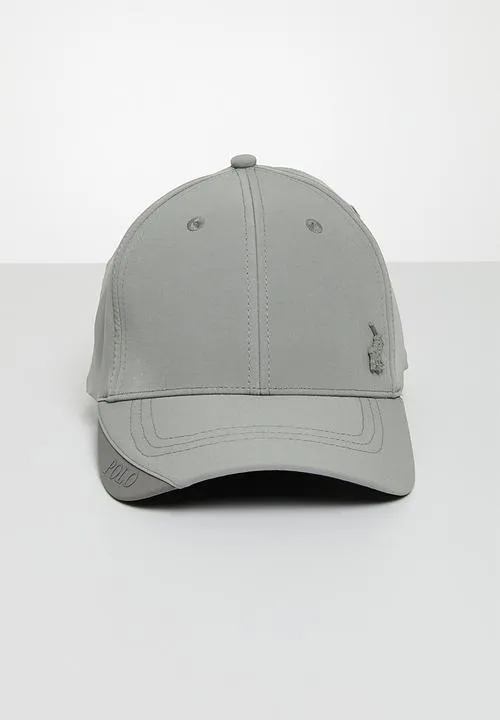 Polo Men's 6 Panel Metal Pony Fitted Peak Light Grey