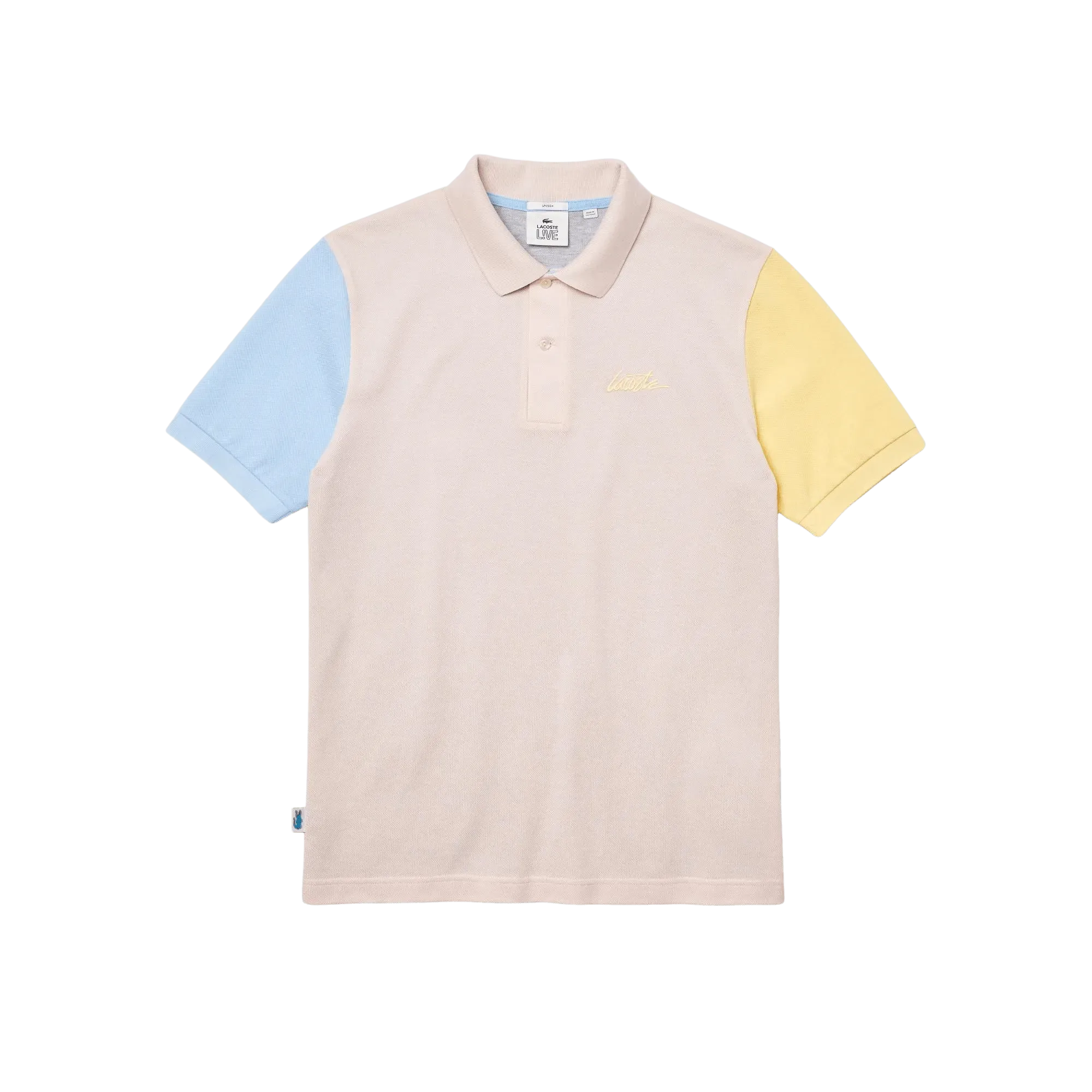 Polo unisex Lacoste L!VE relaxed fit en piqué de algodón con diseño color block
