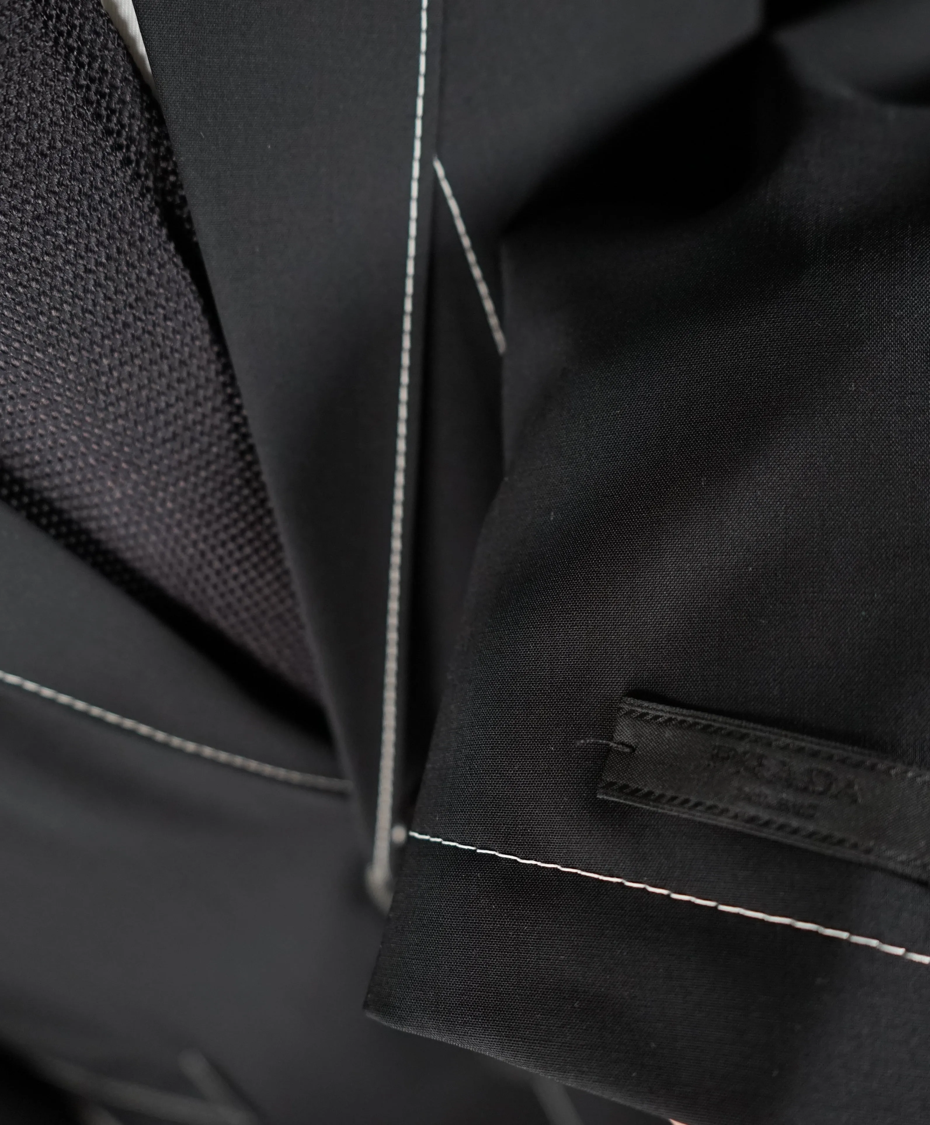 PRADA - Light Unlined Wool Blazer Black With Contrast Stitching - 38R