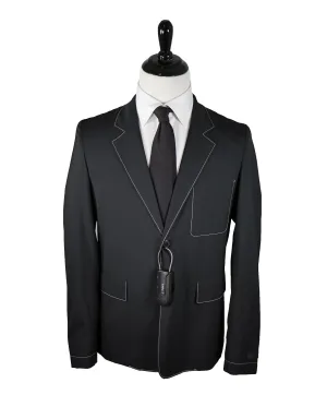 PRADA - Light Unlined Wool Blazer Black With Contrast Stitching - 38R