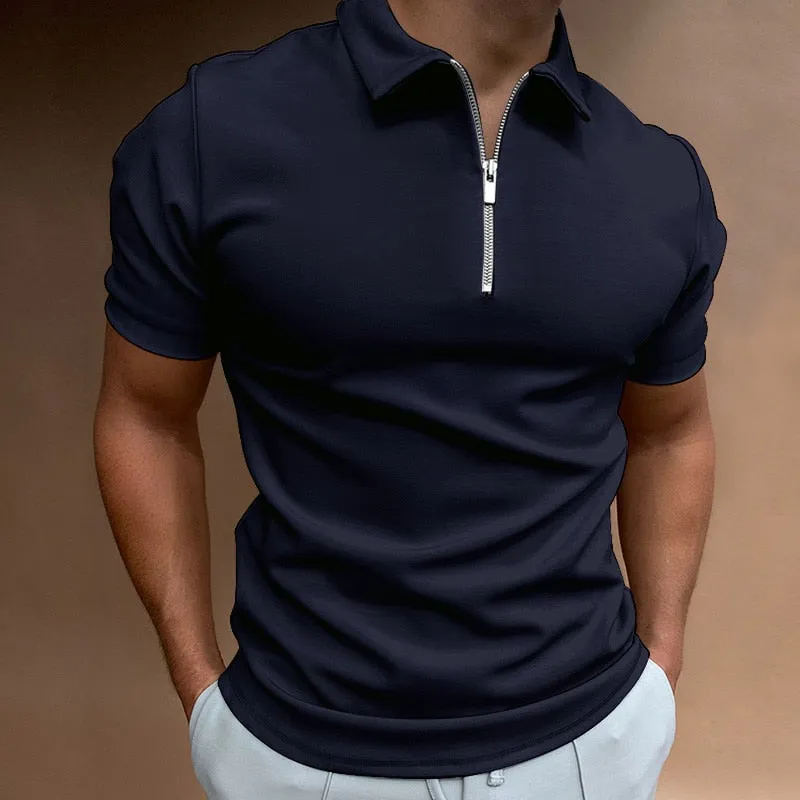 Premium Men's Zip-Up Polo
