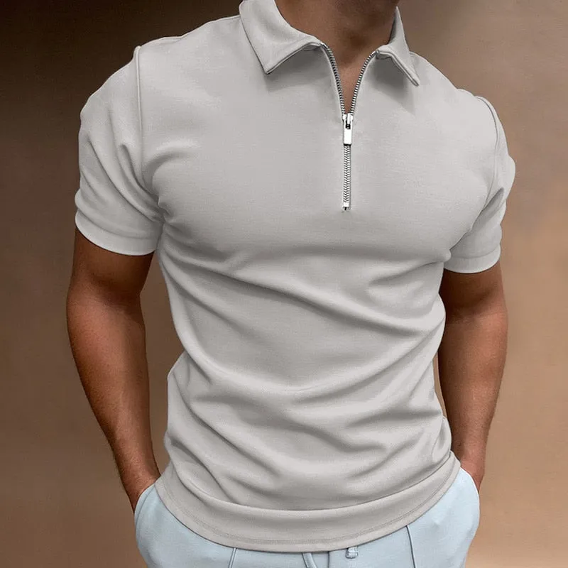 Premium Men's Zip-Up Polo