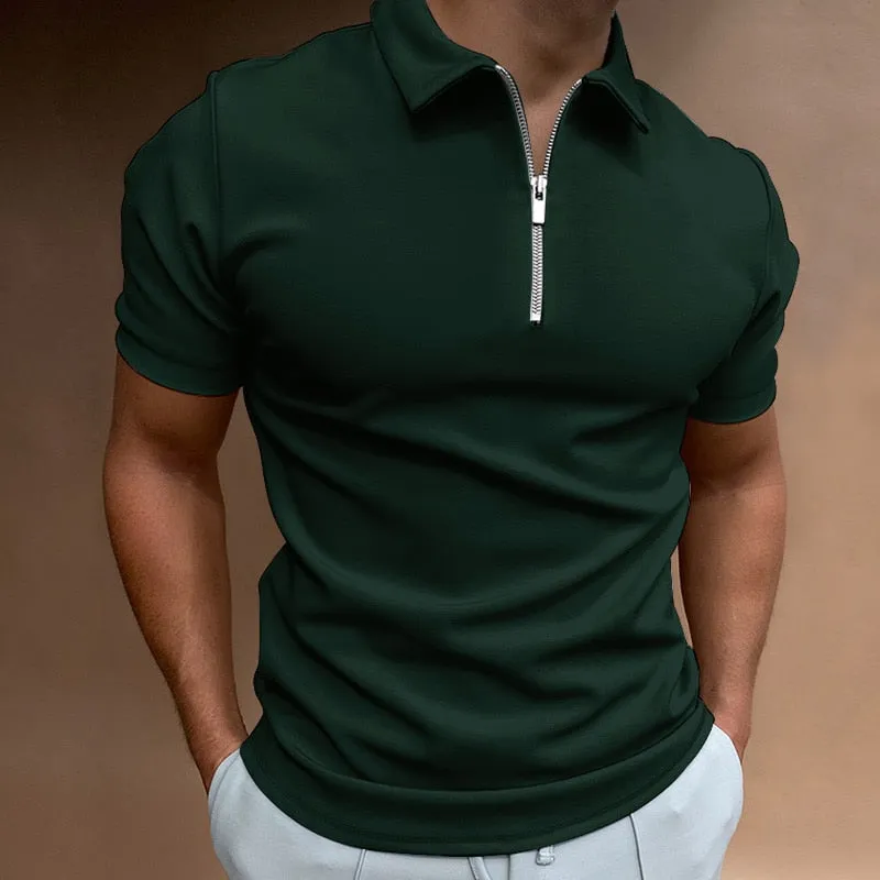 Premium Men's Zip-Up Polo