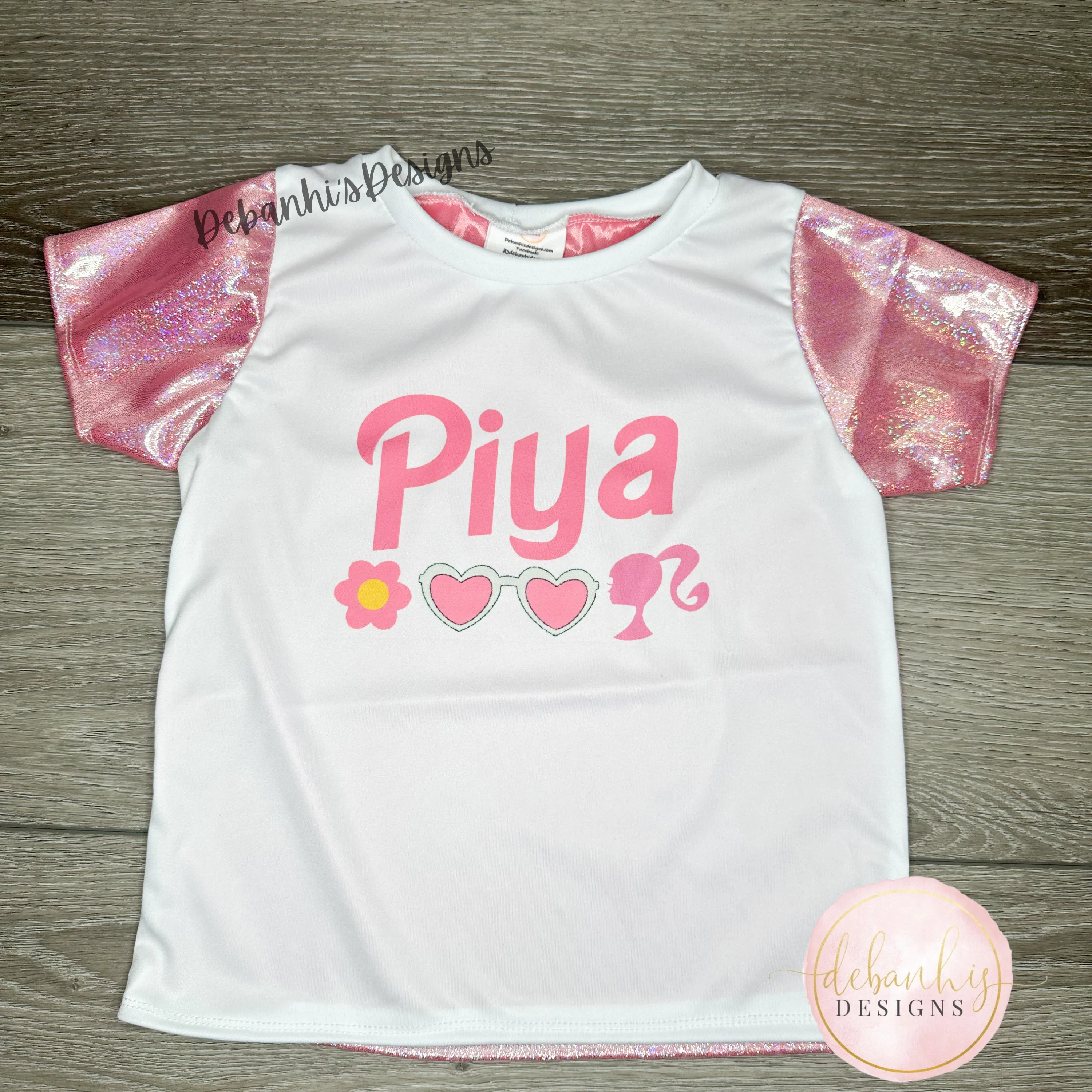 Pretty in Pink Barbie Custom name Basic Tee