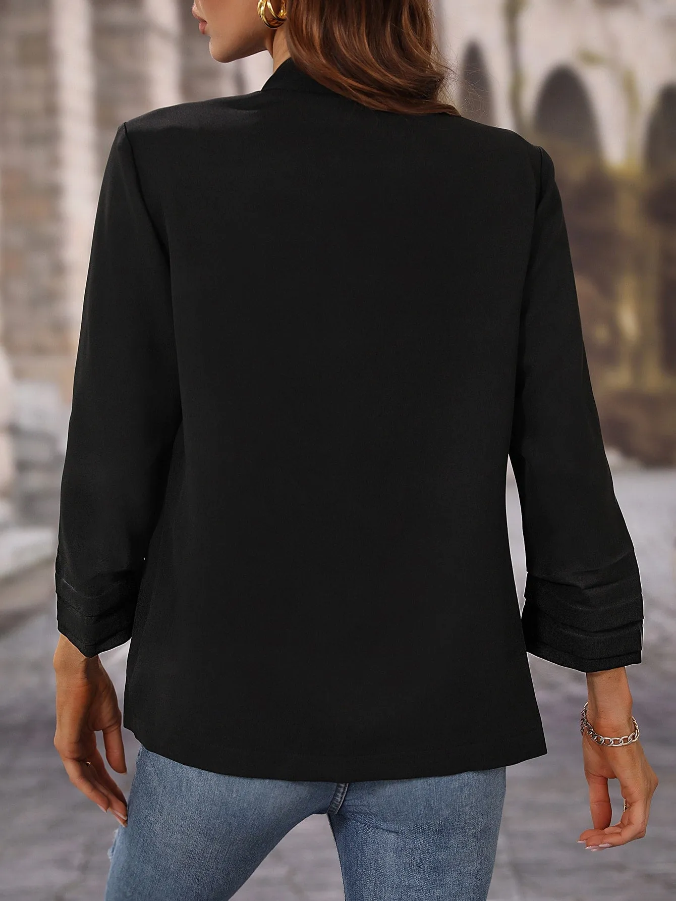 Privé Solid Open Front Blazer