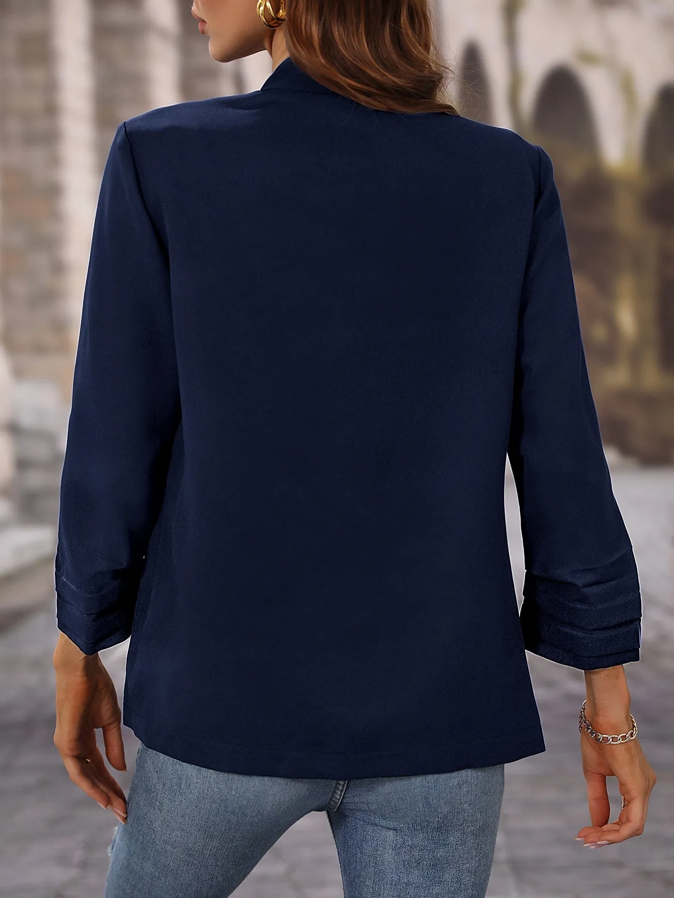 Privé Solid Open Front Blazer