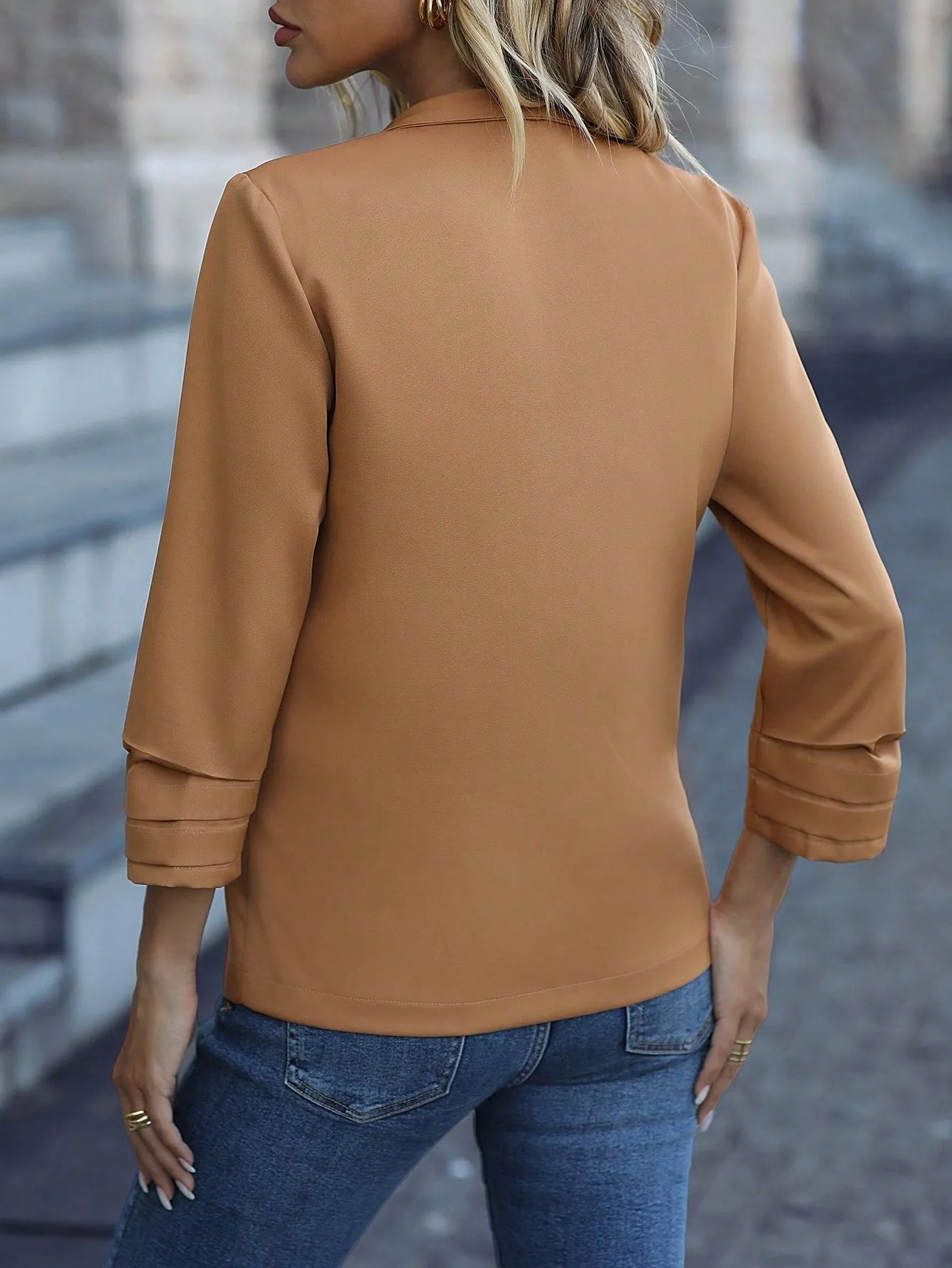 Privé Solid Open Front Blazer