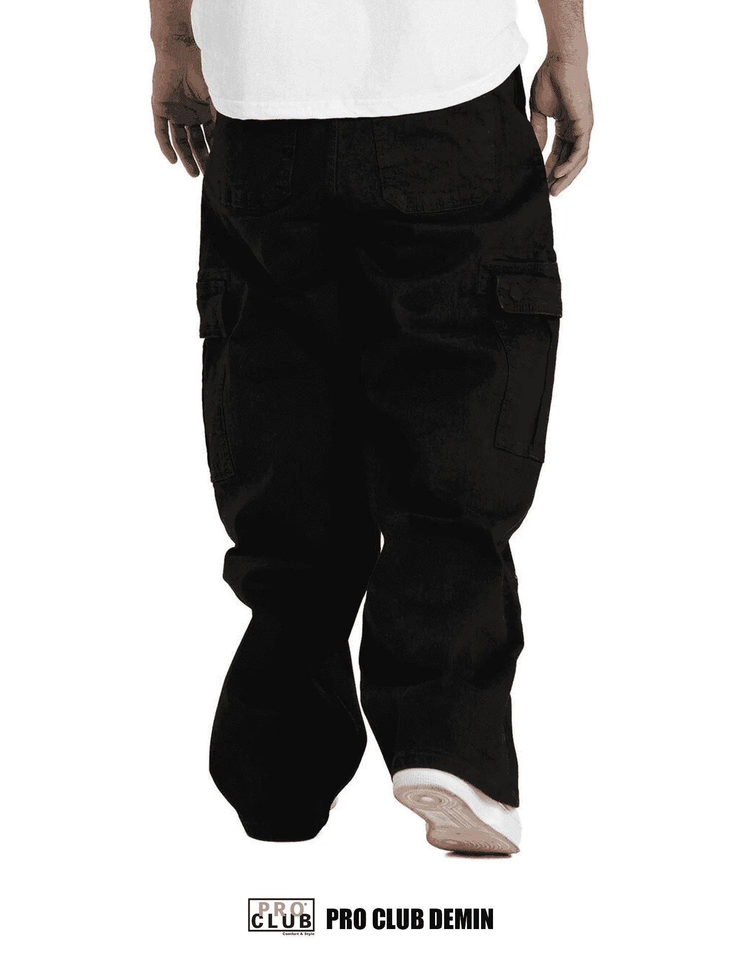 Pro Club Baggy Denim Cargo - Black