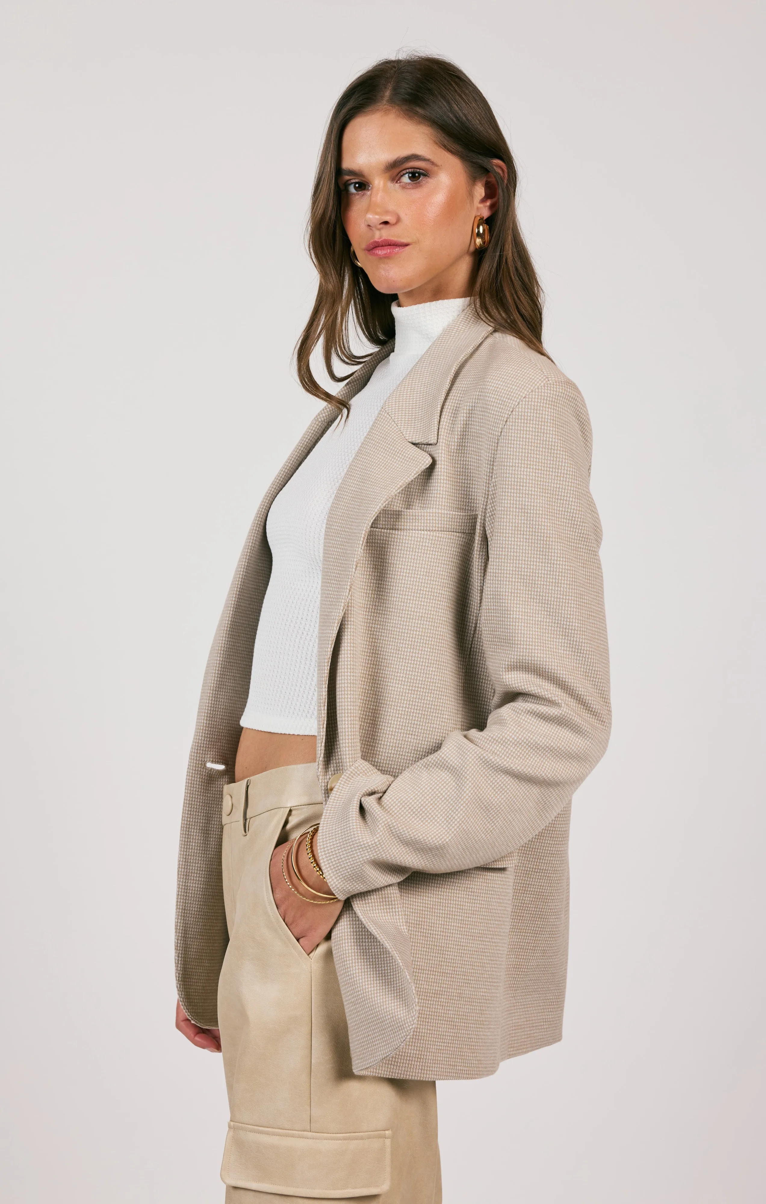 PROGRESS HOUNDSTOOTH SOFT BLAZER