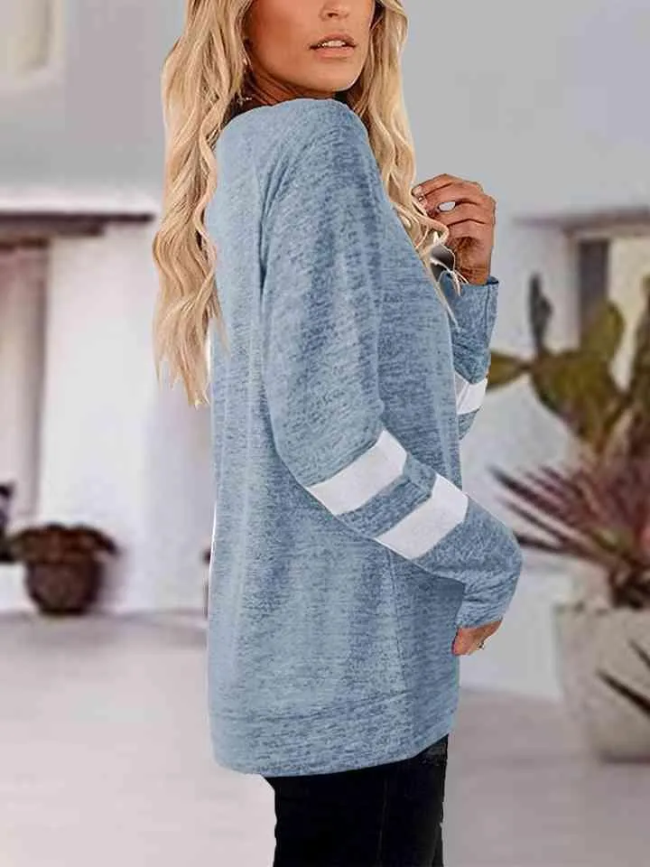 Raglan Sleeve T-Shirt, V Neck